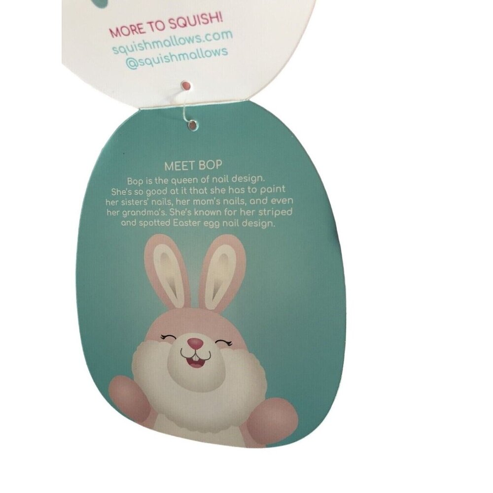 Bop Pink Bunny Easter Squishmallows 12” Plush Stuffed Animal w/Carrot Kellytoy - Picture 7 of 7